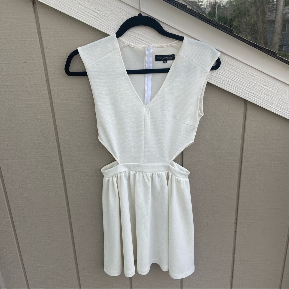 MISSGUIDED White Dress with Cutouts